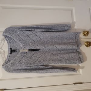 NWT White House Black Market Sweater with Silver detail Size Small